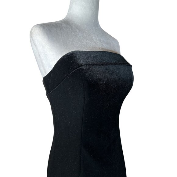 NICHOLAS Adiba Strapless Round Edge Midi Dress in Black 4 New Womens - Picture 7 of 11